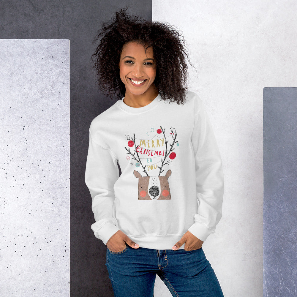 Unisex Festive Reindeer Christmas Sweatshirt - The Teez Project